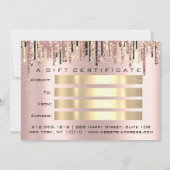 Geschenkgutscheine Friseur Makeup Lash Gold Lux Einladung (Rückseite)