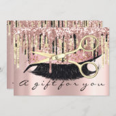 Geschenkgutscheine Friseur Makeup Lash Gold Lux Einladung (Vorne/Hinten)