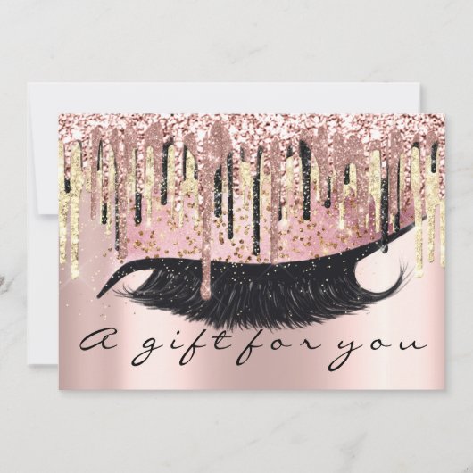 Geschenkgutscheine Friseur Makeup Lash Gold VIP Einladung (Vorderseite)