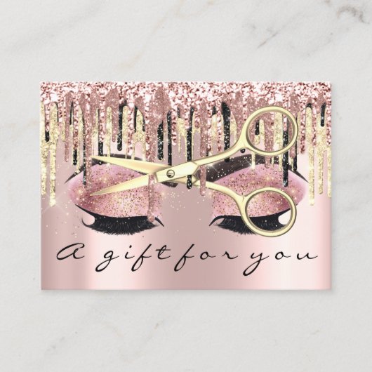 Geschenkgutscheine Friseur Makeup Lash Microblad Visitenkarte (Vorderseite)