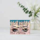 Geschenkgutscheine Friseur Makeup Lashes Rose Visitenkarte (Stehend Vorderseite)