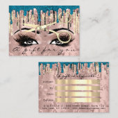 Geschenkgutscheine Friseur Makeup Lashes Rose Visitenkarte (Vorne/Hinten)