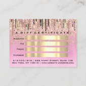 Geschenkgutscheine Friseur Pink Lash Makeup Visitenkarte (Rückseite)