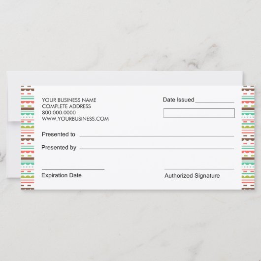 Geschenkgutscheine für Bäckereien oder Kuchen (Rückseite)