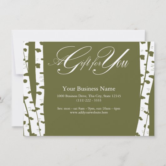 Geschenkgutscheine für Birch Tree (Rückseite)