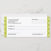 Geschenkgutscheine für Cupcake Shop oder Bäckerei (Rückseite)