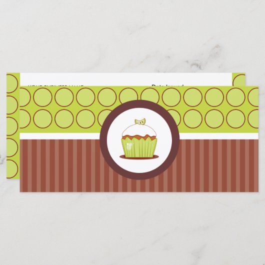 Geschenkgutscheine für Cupcake Shop oder Bäckerei (Vorne/Hinten)