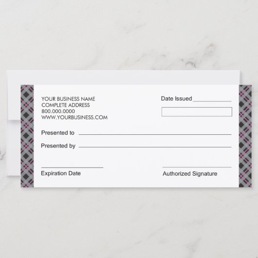 Geschenkgutscheine für die Boutique der Bäckerei (Rückseite)