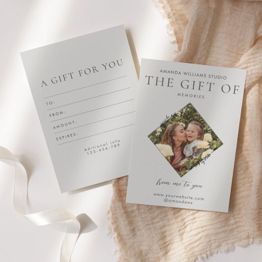 Geschenkgutscheine für Fotografen Dankeskarte