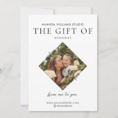 Geschenkgutscheine für Fotografen Feiertagskarte (Vorderseite)