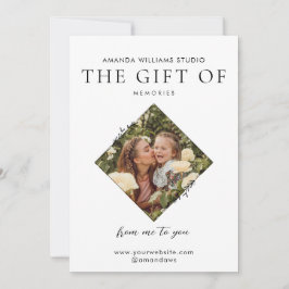 Geschenkgutscheine für Fotografen Feiertagskarte