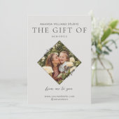 Geschenkgutscheine für Fotografen Feiertagskarte (Stehend Vorderseite)