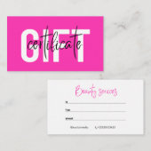 Geschenkgutscheine für Friseur und Makeup Salon Begleitkarte (Vorne/Hinten)
