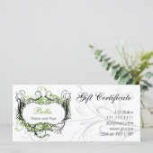 Geschenkgutscheine für grün, schwarz und weiß (Stehend Vorderseite)