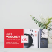 Geschenkgutscheine für moderne, rote und schwarze  (Stehend Vorderseite)