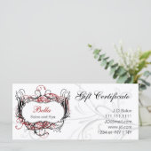 Geschenkgutscheine für Rot, Schwarz und Weiß (Stehend Vorderseite)