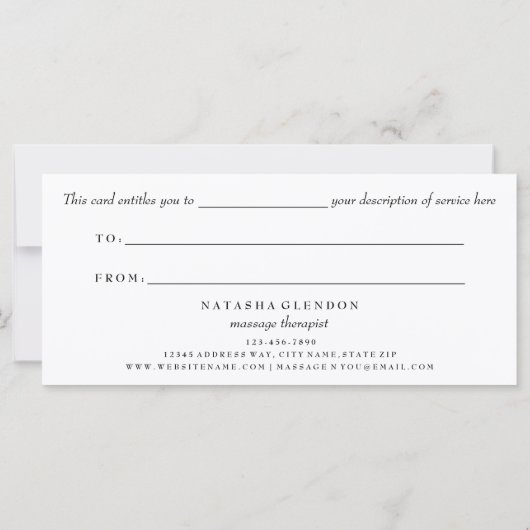 Geschenkgutscheine für Schwarz und Weiß (Rückseite)