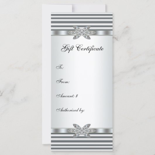 Geschenkgutscheine für Silver Diamonds (Rückseite)