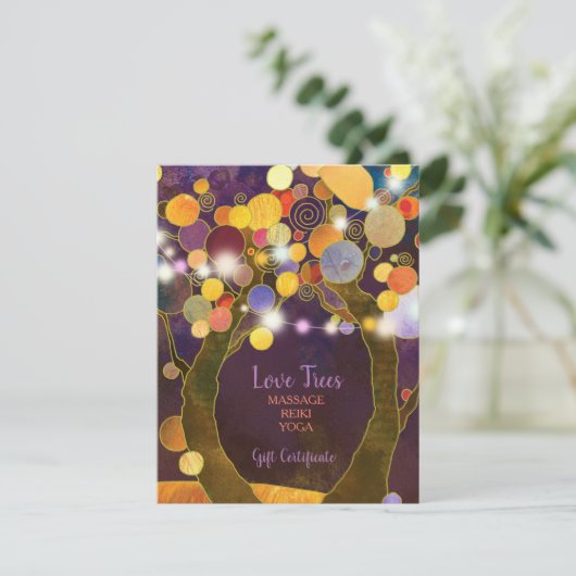 Geschenkgutscheine für String Light Liebe Trees Bu (Stehend Vorderseite)