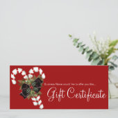 Geschenkgutscheine für Süßkarren und dunkle rote B (Stehend Vorderseite)