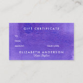 Geschenkgutscheine für Wasserfarben Visitenkarte (Rückseite)