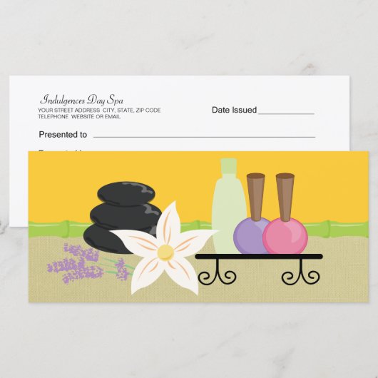 Geschenkgutscheine für Wellness-Center oder Nagels (Vorne/Hinten)