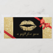 Geschenkgutscheine | Gold Glitzer Lips Beauty Salo (Vorne/Hinten)