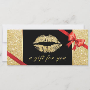Geschenkgutscheine   Gold Glitzer Lips Beauty Salo