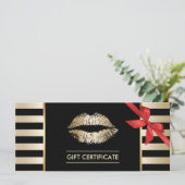 Geschenkgutscheine | Gold Lips Modern Stripes Salo (Stehend Vorderseite)
