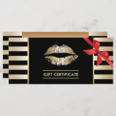 Geschenkgutscheine | Gold Lips Modern Stripes Salo (Vorne/Hinten)