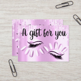 Geschenkgutscheine Hair Stylist Nägel Rosa Tropfen Visitenkarte