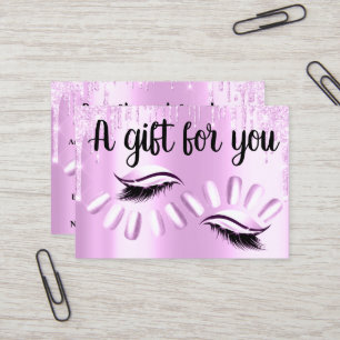 Geschenkgutscheine Hair Stylist Nägel Rosa Tropfen Visitenkarte
