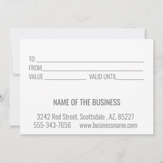 Geschenkgutscheine Marmor Silbergraue Scheren Foli (Rückseite)