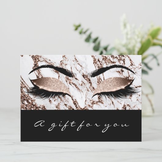 Geschenkgutscheine Marmorkupfer Lashes Studi Makeu (Stehend Vorderseite)