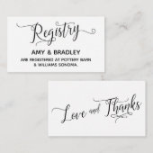 Geschenkgutscheine mit einem eleganten Skript Begleitkarte (Vorne/Hinten)