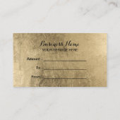 Geschenkgutscheine Moderne schwarze Ribbon Gold Fo Rabattkarte (Rückseite)