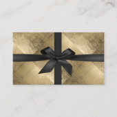 Geschenkgutscheine Moderne schwarze Ribbon Gold Fo Rabattkarte (Vorderseite)