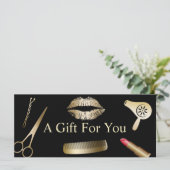 Geschenkgutscheine | Moderner Gold Beauty Salon (Stehend Vorderseite)