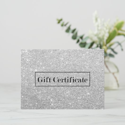 Geschenkgutscheine Moderner Silver Glitzer Salon W (Stehend Vorderseite)