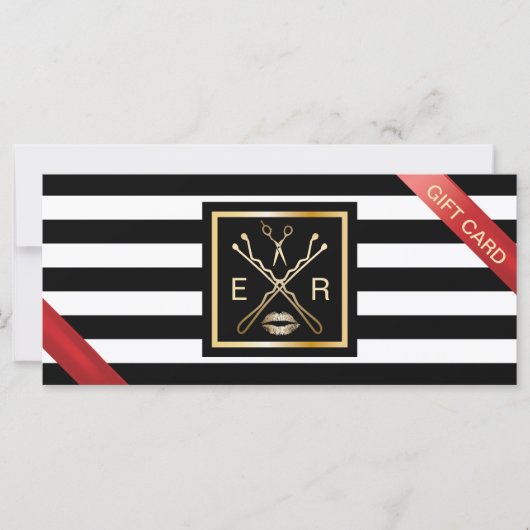 Geschenkgutscheine | Moderner Streifen Schönheitss (Vorderseite)