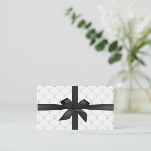 Geschenkgutscheine Modernes Black Ribbon Luxury Qu Rabattkarte (Stehend Vorderseite)