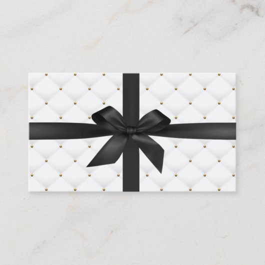 Geschenkgutscheine Modernes Black Ribbon Luxury Qu Rabattkarte (Vorderseite)