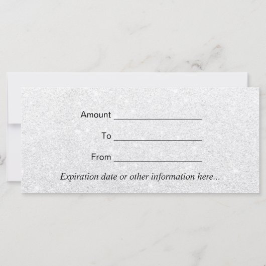 Geschenkgutscheine | Navy Blue & Silver Glitzer (Rückseite)