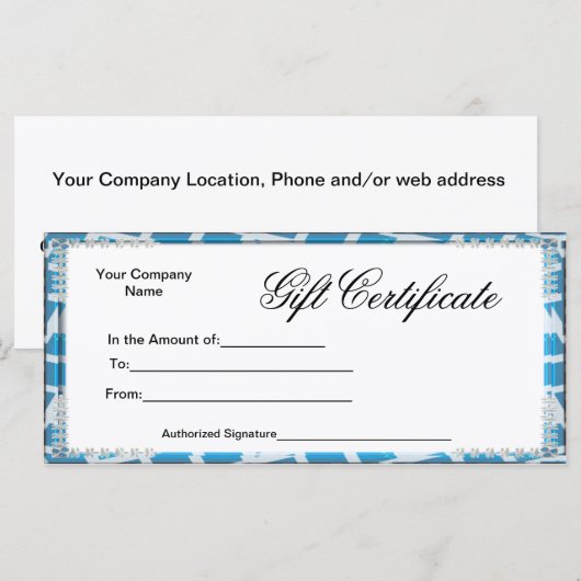 Geschenkgutscheine Rackkarte (Vorne/Hinten)