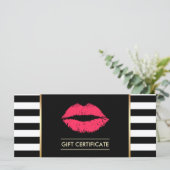 Geschenkgutscheine | Red Lips Modern Stripes Salon (Stehend Vorderseite)
