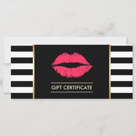 Geschenkgutscheine | Red Lips Modern Stripes Salon (Vorderseite)