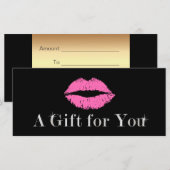 Geschenkgutscheine | Rosa Lippen Makeup Beauty Sal (Vorne/Hinten)