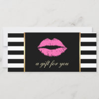 Geschenkgutscheine | Rosa Lippen Moderne Streifen