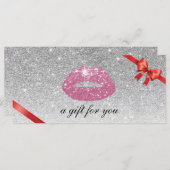 Geschenkgutscheine | Rosa Lippen Moderner Silbersa (Vorne/Hinten)