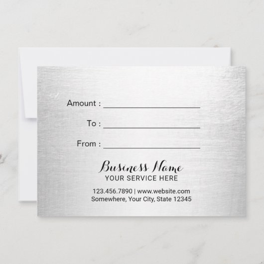 Geschenkgutscheine Rose Gold Glitzer Salon Wellnes (Rückseite)